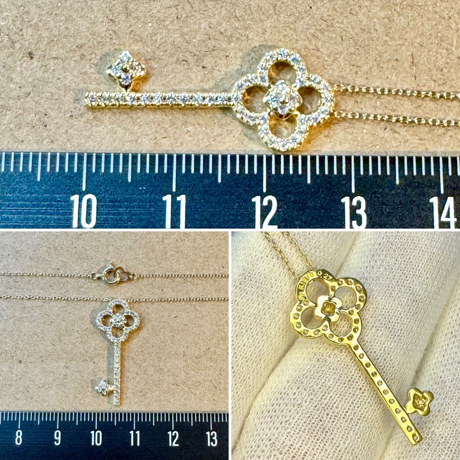 ポンテヴェキオ◇K18YG*エントラータダイヤモンドネックレス*鍵*かぎ