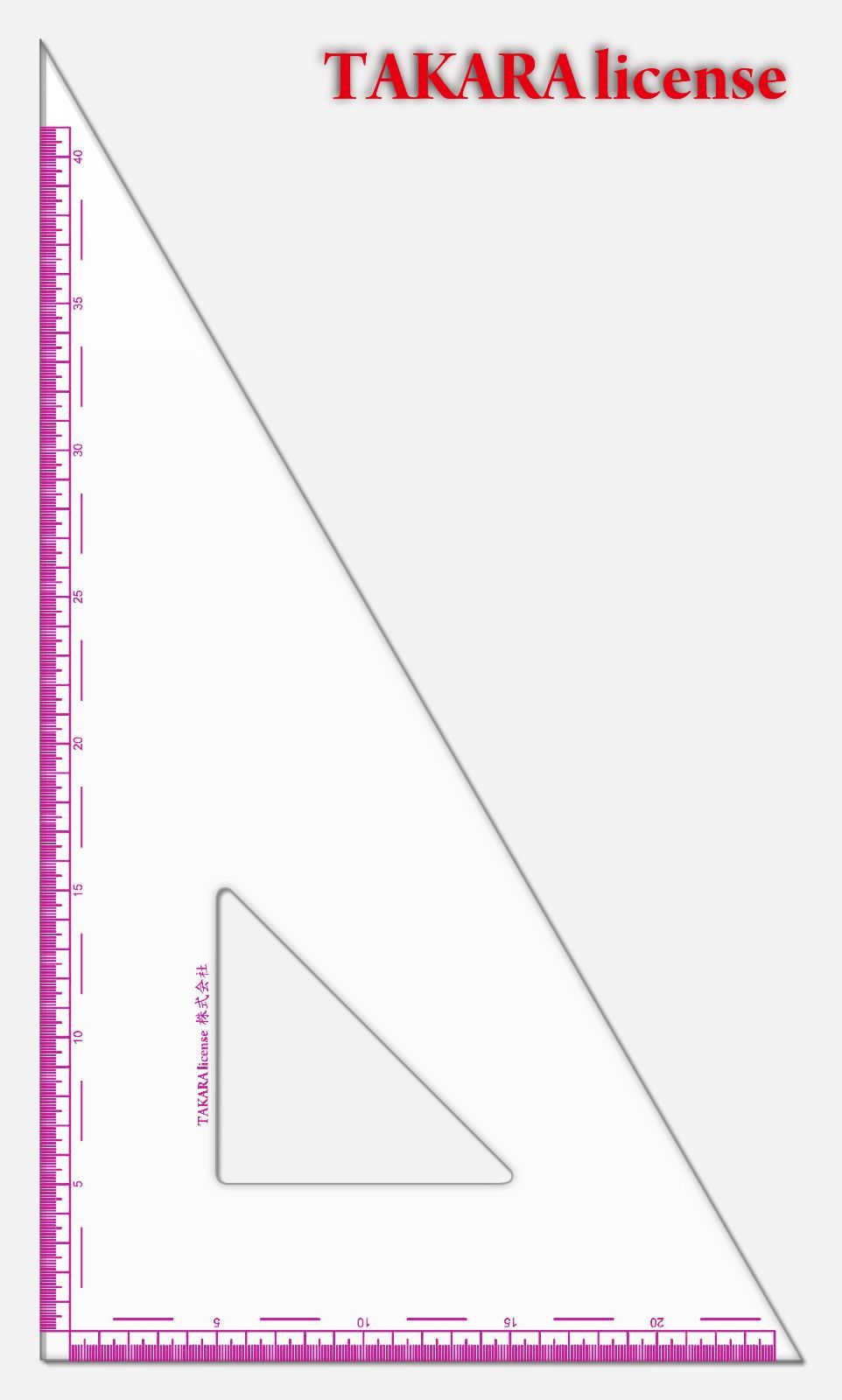 タカラ　45cm　三角定規　目盛付き　メモリ付き　建築士　設計製図-0