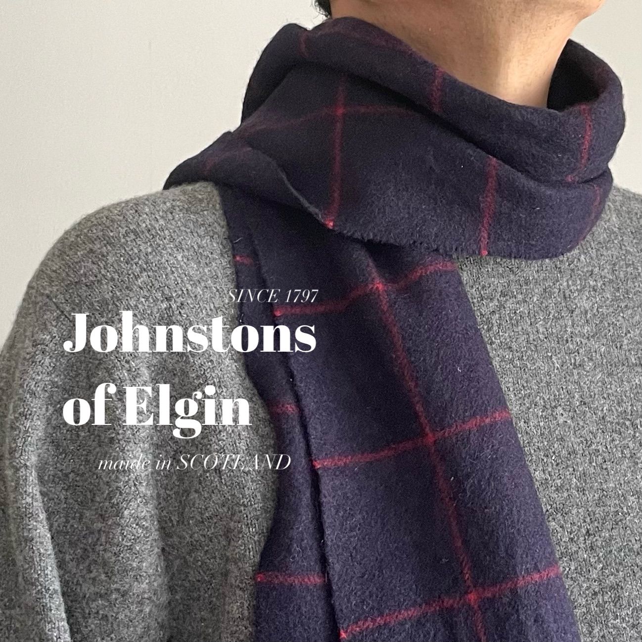 Joshua Ellis / カシミヤ100% ウィンドウペン マフラー - メルカリ