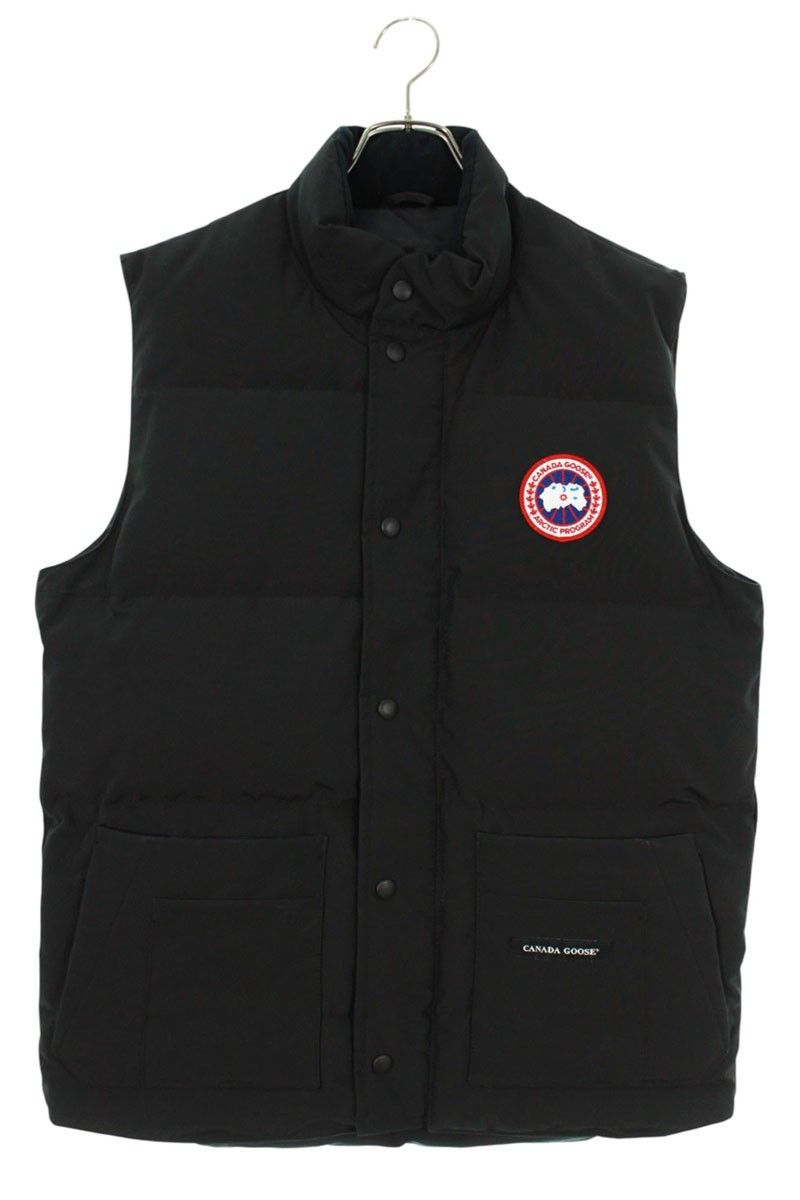 COMME des GARÇONS M オリーブ ダウンベスト カナダグース FREE STYLE CREW VEST4154M 胸ワッペンフリー