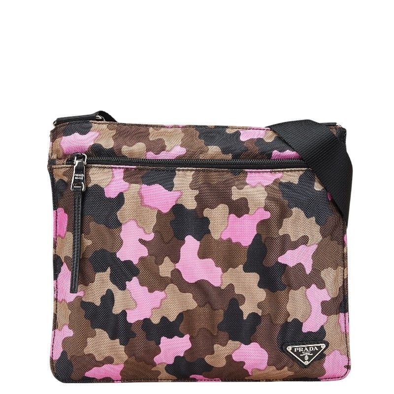 PRADA プラダ 三角プレート カモフラ メッセンジャーバッグ ショルダー プラダ 三角ロゴプレート カモフラ カモラージュ 迷彩