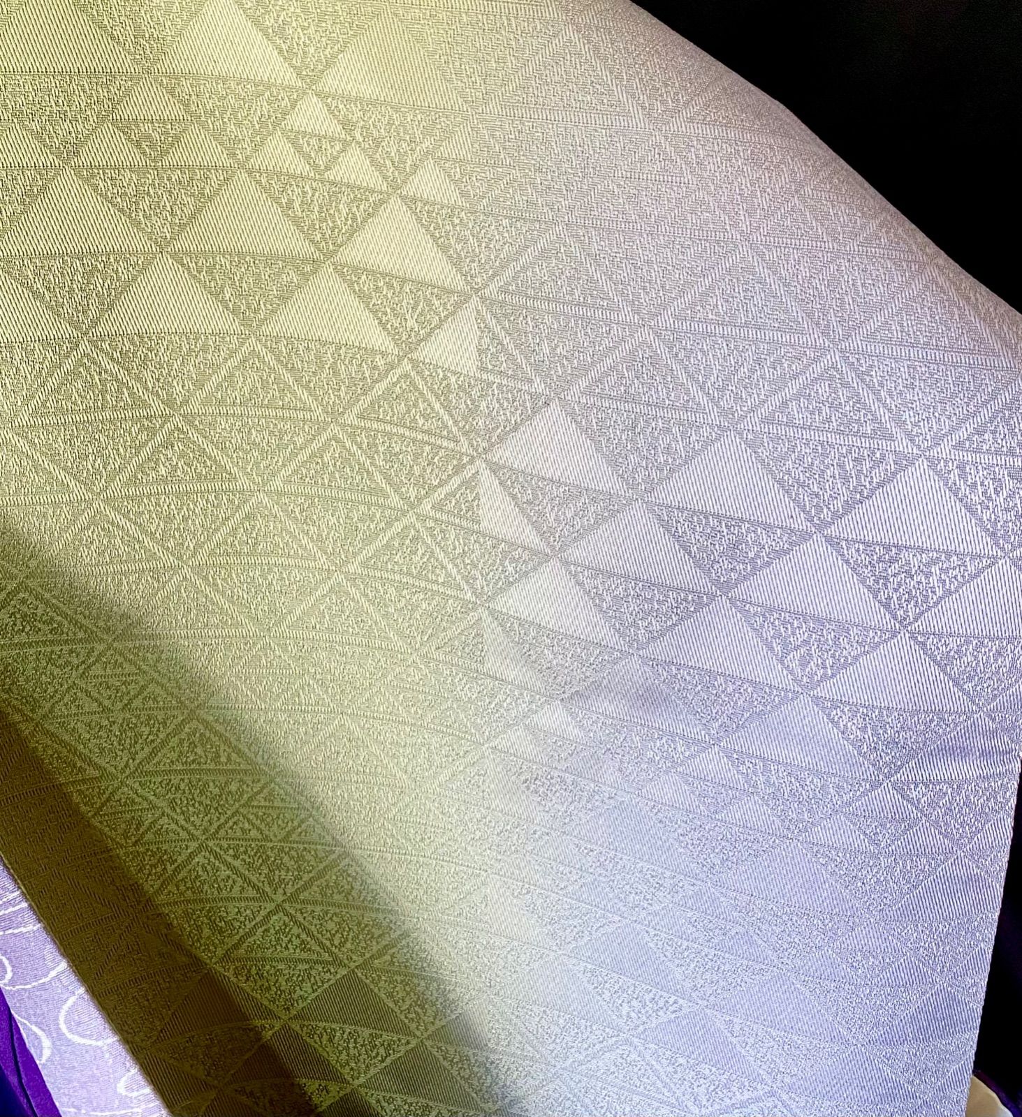 薄紫の洒落袋帯〉SALE 紫色の帯 リバーシブル トール 織り出し 使える  