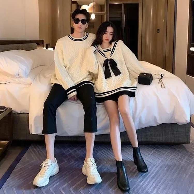 セーター ペアルック カップル スクールセーター 制服 ニット