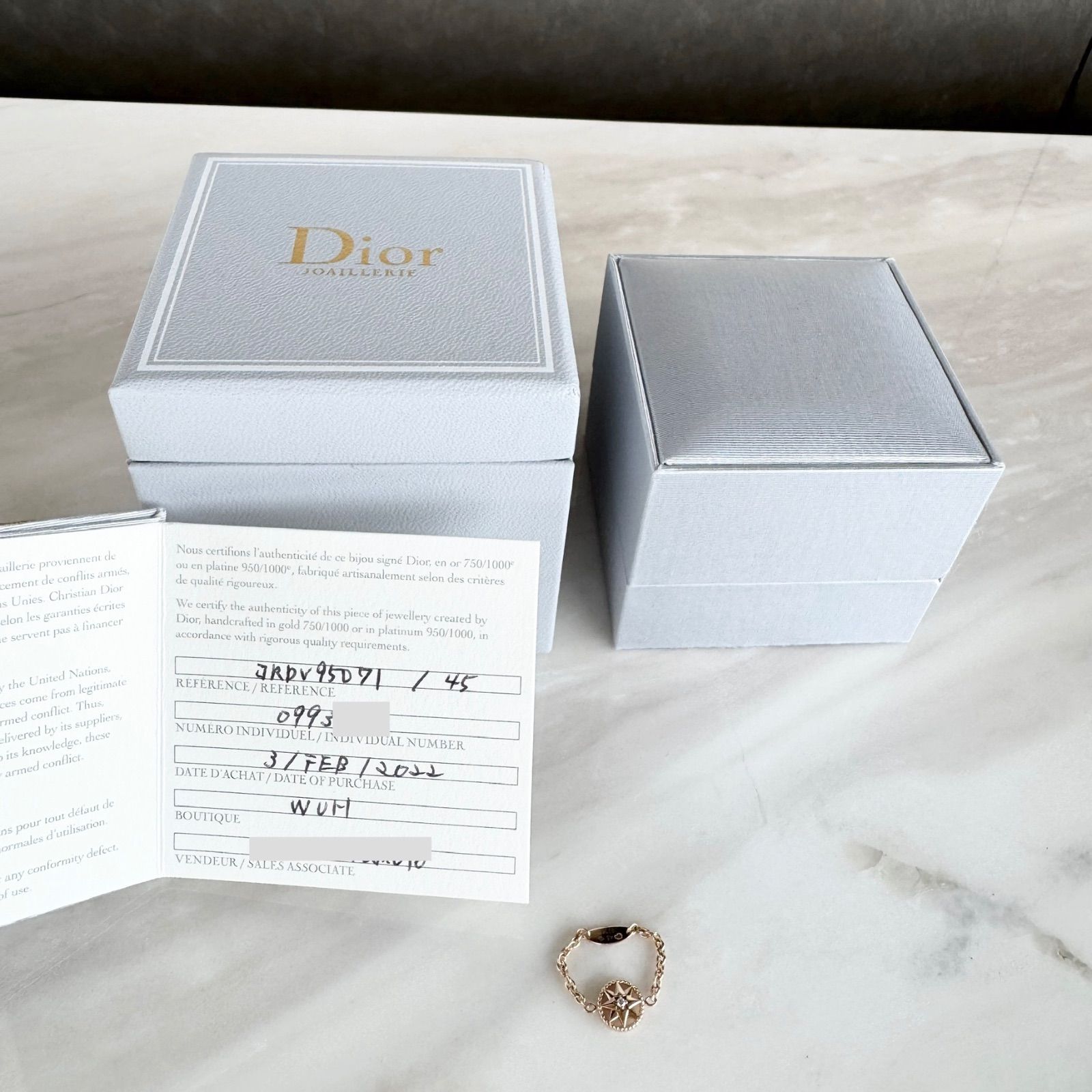 Dior ディオール ローズデヴァン ダイヤ ピンクオパール リング 750 