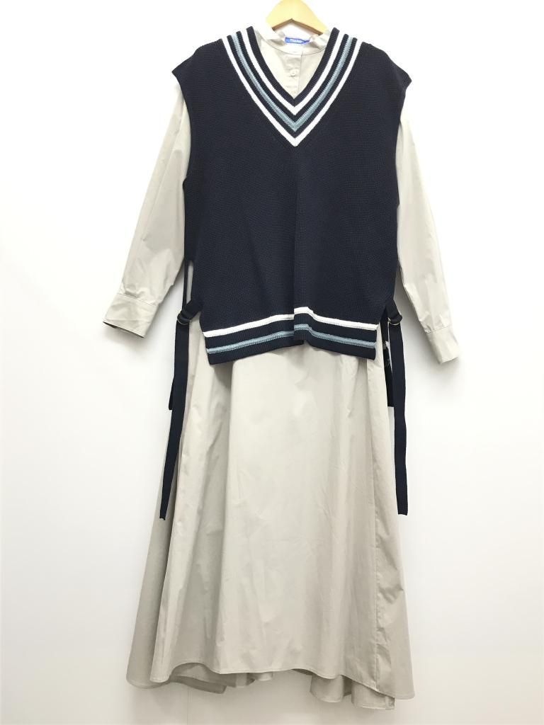 BLUE LABEL CRESTBRIDGE ブルーレーベルクレストブリッジ ワンピース ベスト シャツワンピ コンビワンピ 送料込み 38 973713