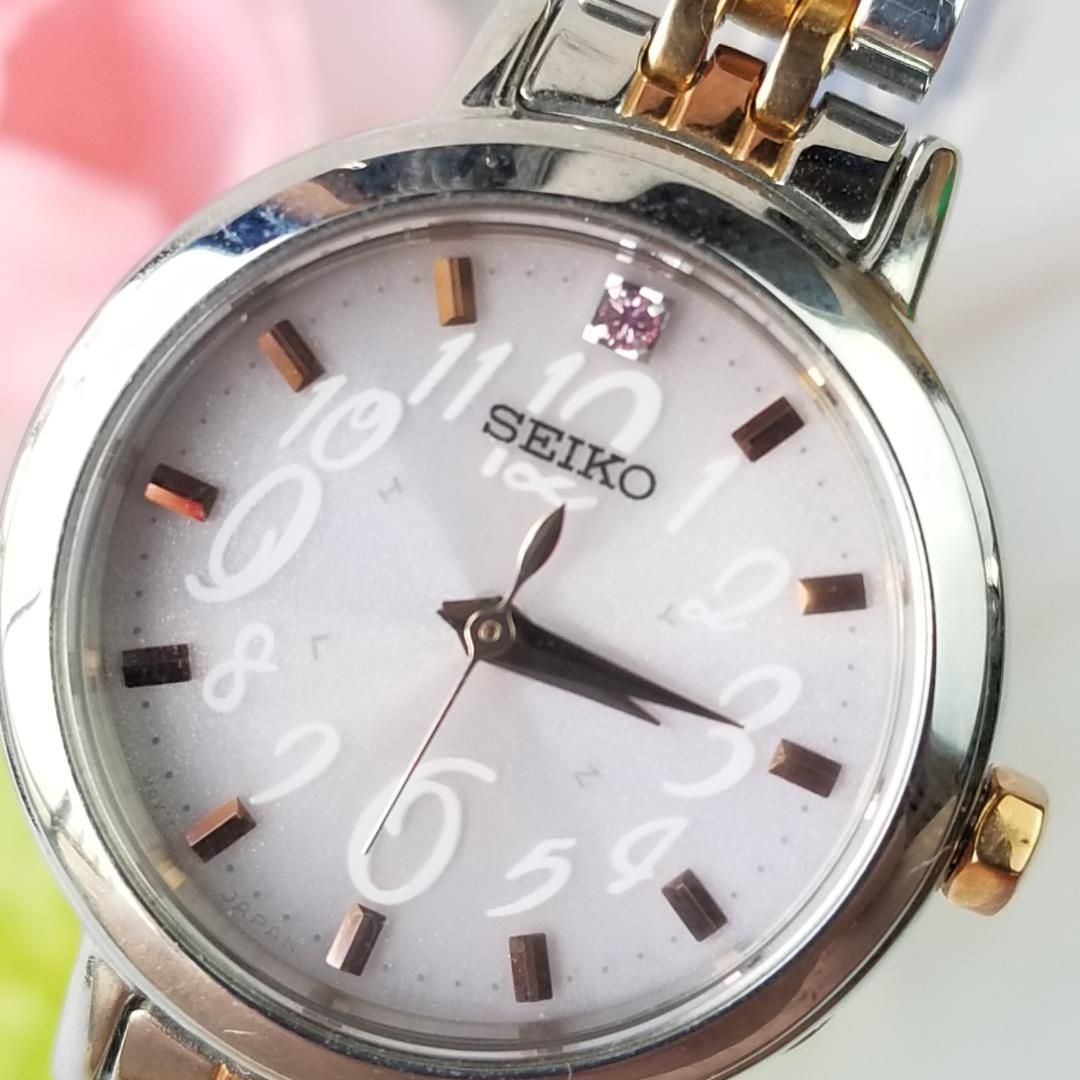 【電波ソーラー、美品、希少】SEIKO　セイコー　1pダイヤ　3B51-0AW0 稼働品】美品 希少レア セイコー ソーラー電波 腕時計 1Pダイヤ