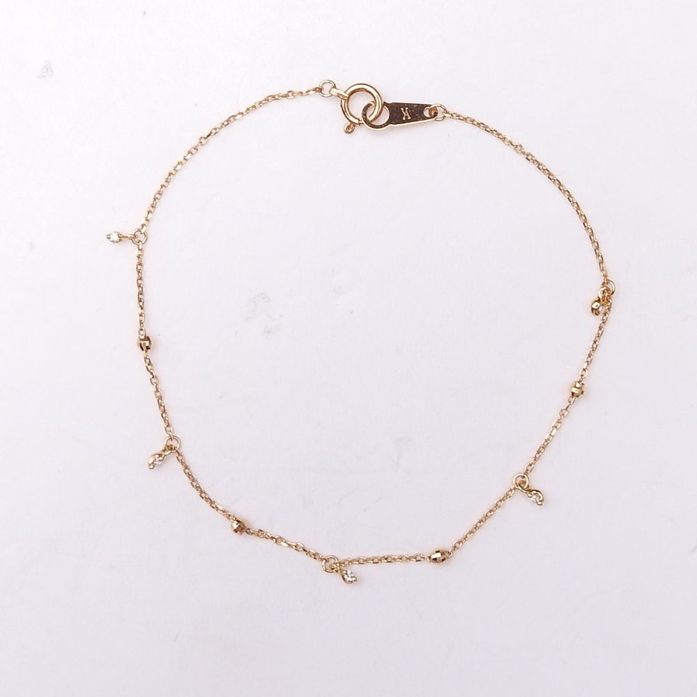 Vendome Aoyama ヴァンドーム青山 K18YG ダイヤモンド5石 ブレスレット