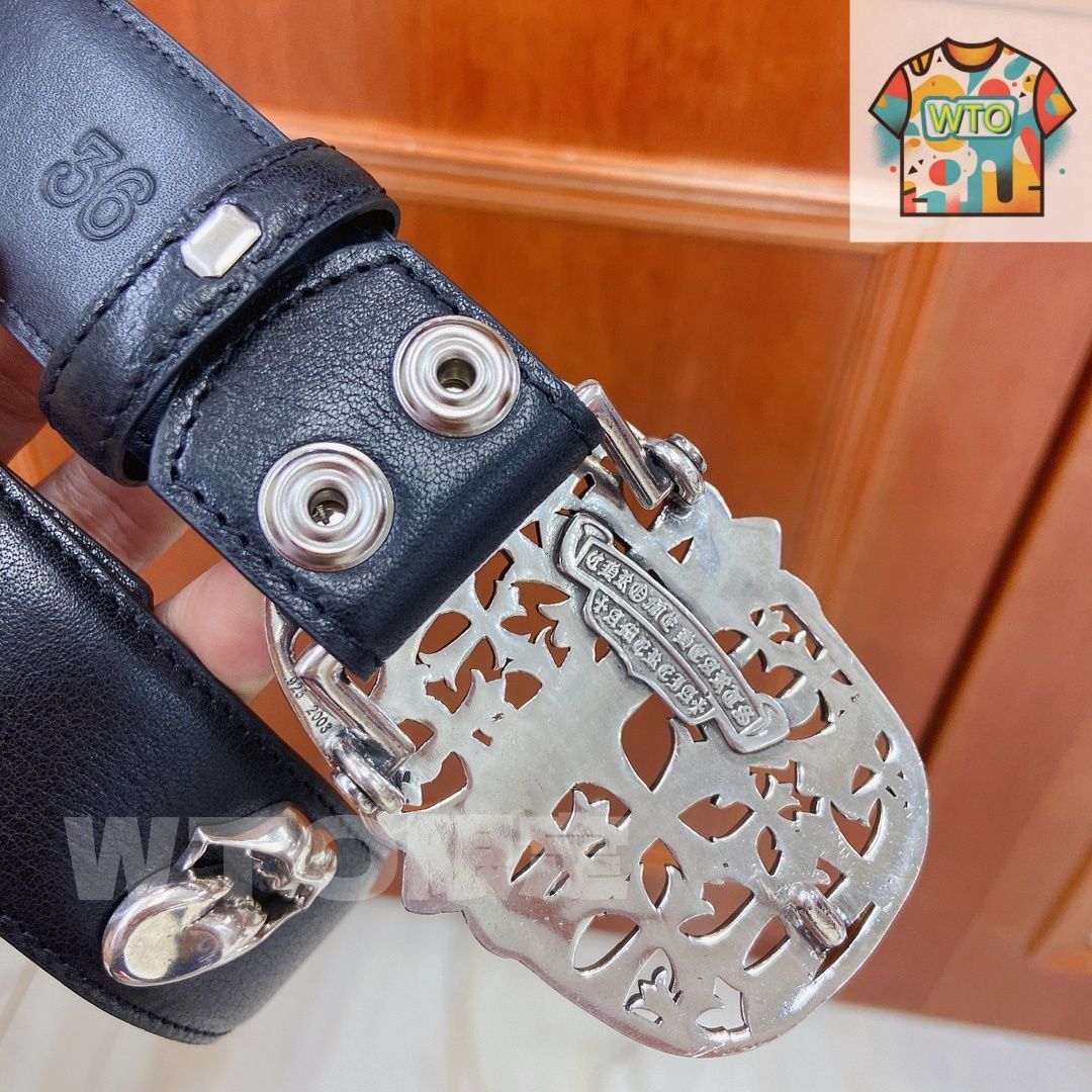 クロムハーツベルト　社外バックル CHROME HEARTS クロムハーツ ベルト・バックル 3ピースセット