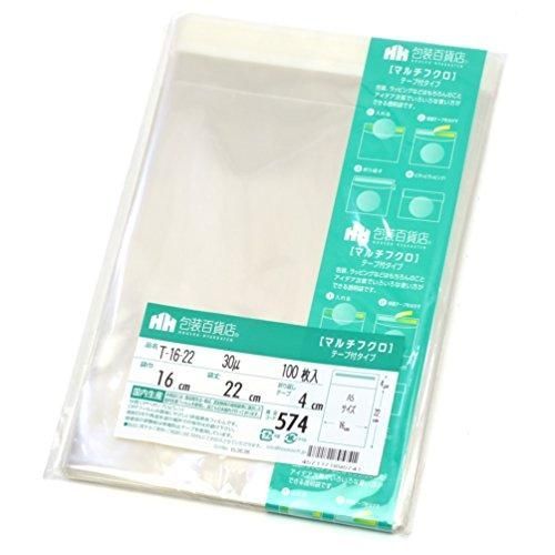 三宝 OPP透明袋テープ付30ミクロンT-16-22 A-5 100枚入