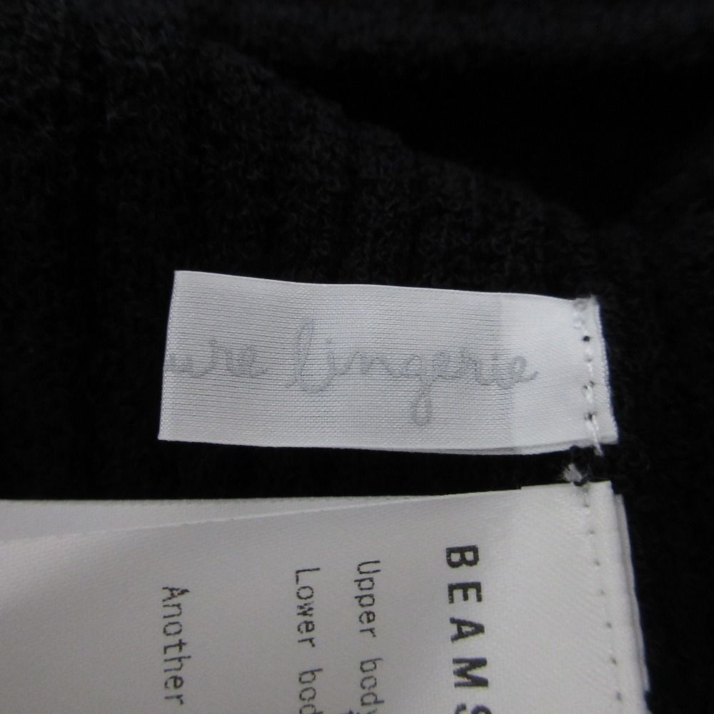 美品 BEAMS COUTURE lingerie ビームスクチュール ブークレニットボディスーツ シアー切替 ロングスリーブ カットソー ブラック レディース 古着 中古 美品 BEAMS COUTURE lingerie ビームスクチュール ブークレ