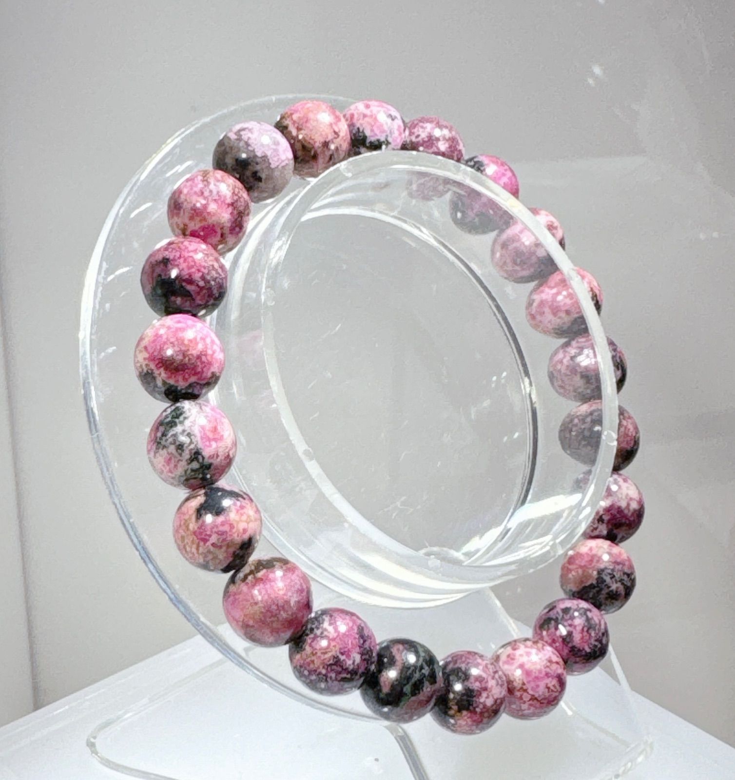 ピンクスギライトブレスレット杉石ブレスレットNO25-2376鑑別付き