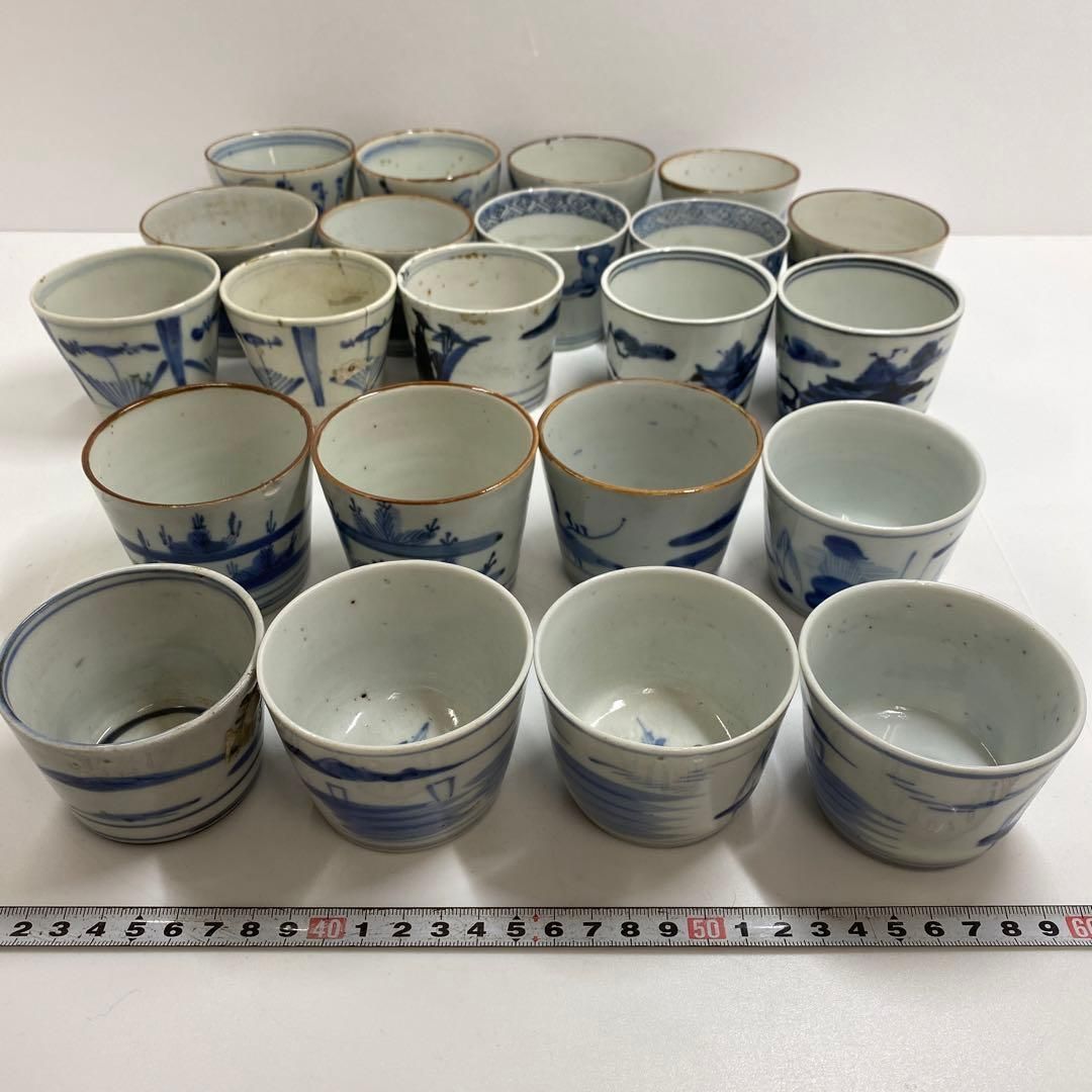 古伊万里　染付蕎麦猪口22客　東Y6-1204③ 古伊万里 染付蕎麦猪口22客 東Y6-1204③ - メルカリ