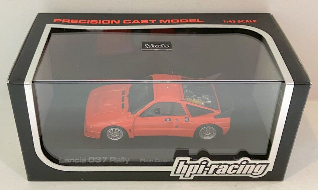 hpi racing 1|43PRECISION CAST MODEL Lancia 037 Rally Plain Color Model Red 960