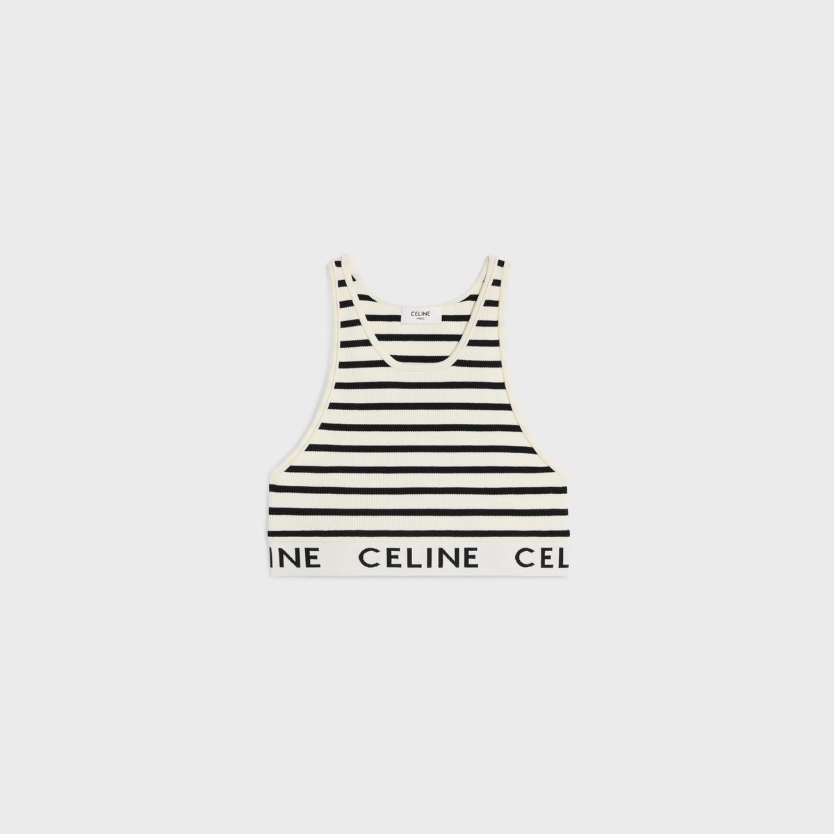 【正規品】CELINE セリーヌ ボーダー ロゴ タンクトップ スポーツトップス CELINE セリーヌ ボーダー ロゴ タンクトップ スポーツトップス
