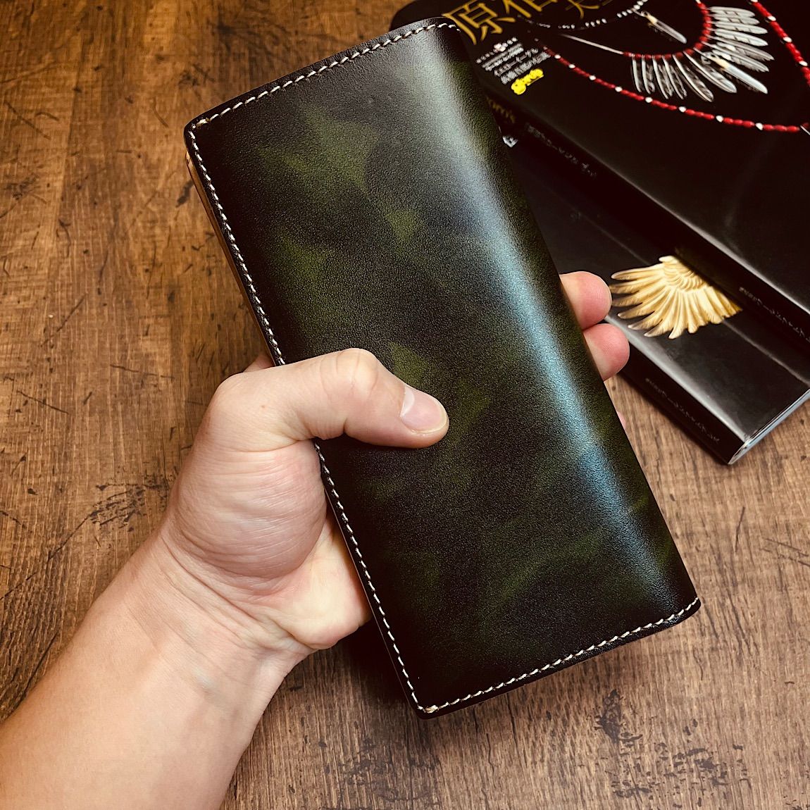 二つ折り財布 イタリア産マットーネレザー メンズ 財布 長財布 ハンドメイド 二つ折り財布 イタリア産マットーネレザー メンズ 財布 長財布