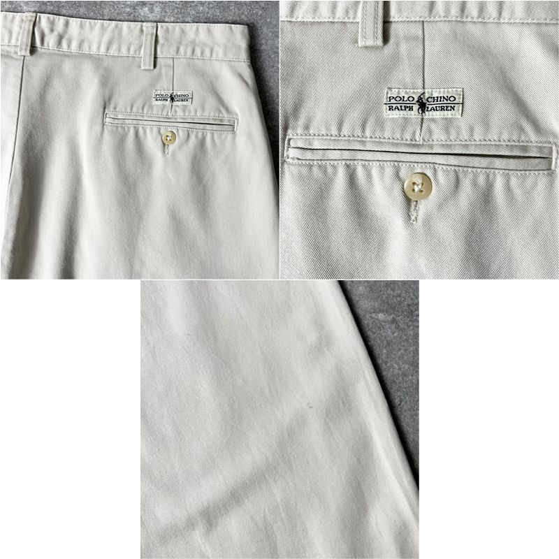 90s ラルフローレン ANDREW ポロチノ 36×30 2タック USA生地 90s POLO RALPH LAUREN 2タック コットン チノ パンツ 36 30 / 90年代