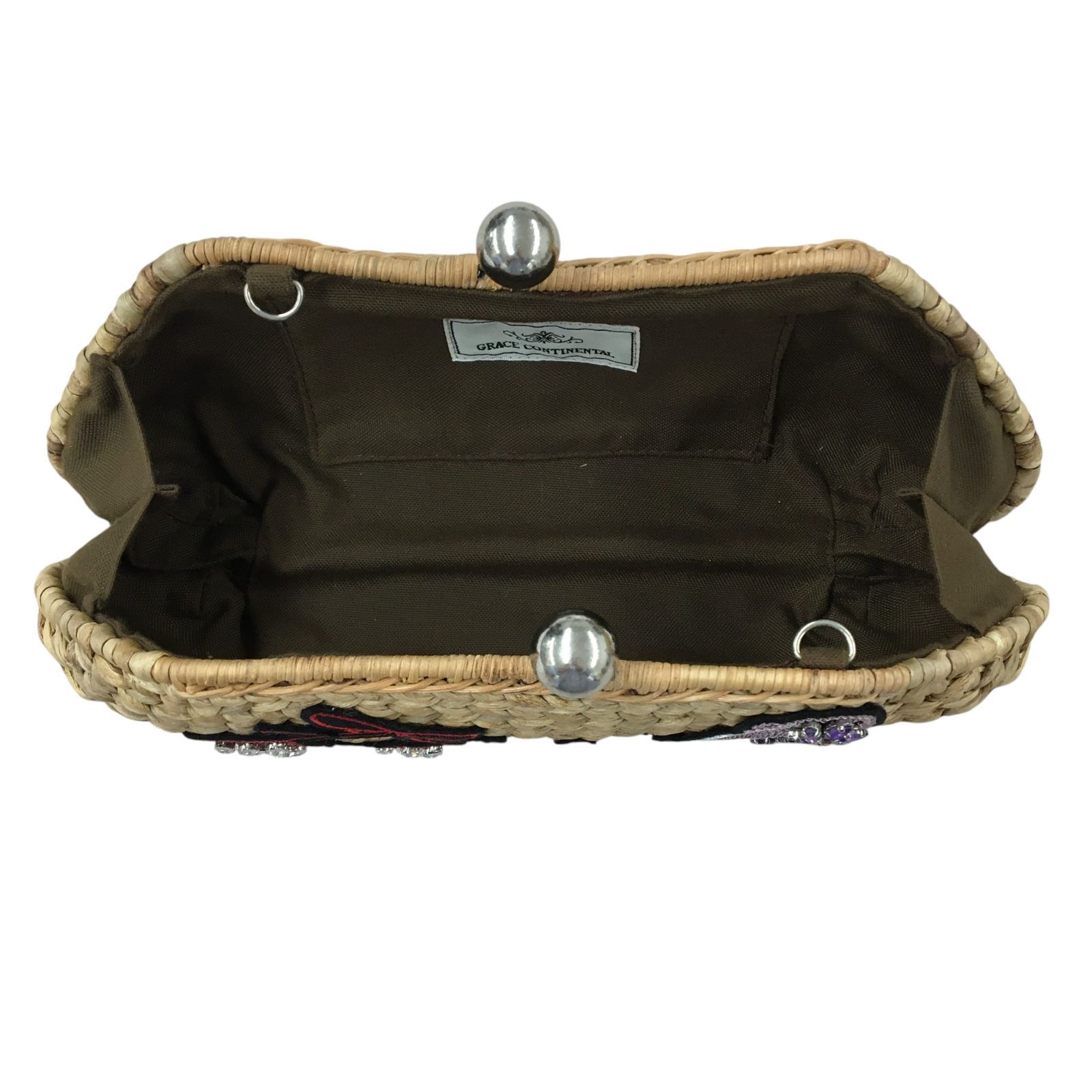 GRACE CONTINENTAL カゴバッグ Z1368 GRACE CONTINENTAL カゴバッグ ポーチ 2way がま口 スパンコール