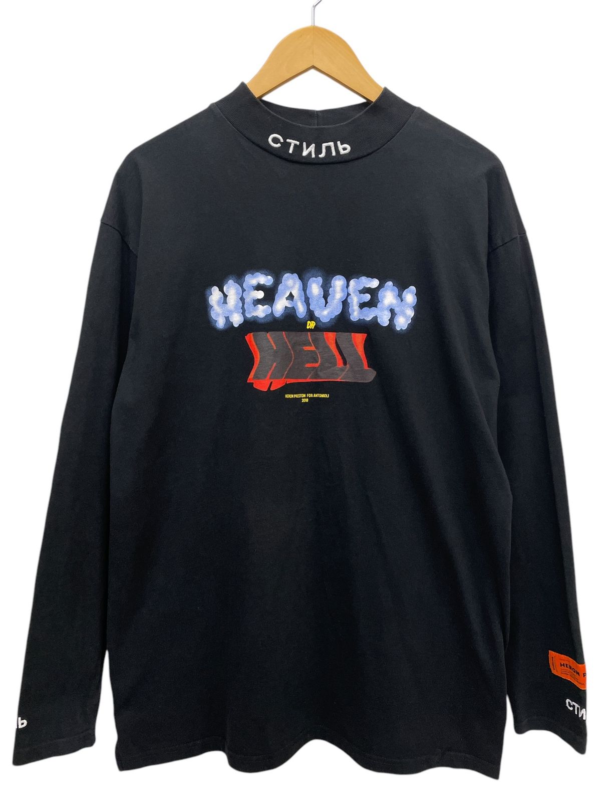 ヘロンプレストン モックネック ロンT 黒 heron preston ブラック