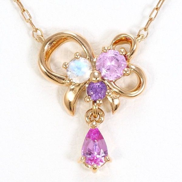 4℃ K10PG ネックレス necklace ピンクサファイア アメジスト