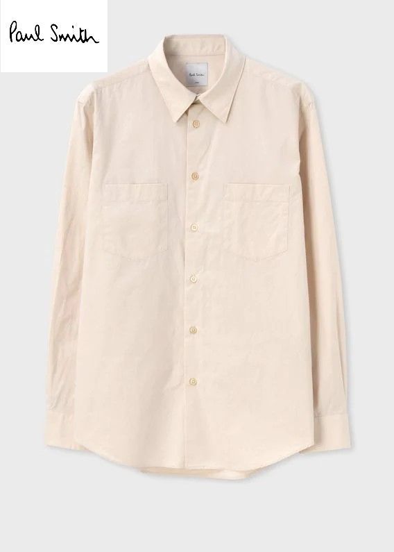 新品☆Paul Smith シャツ Rope ロゴ エンブロイダード ☆象牙☆L 