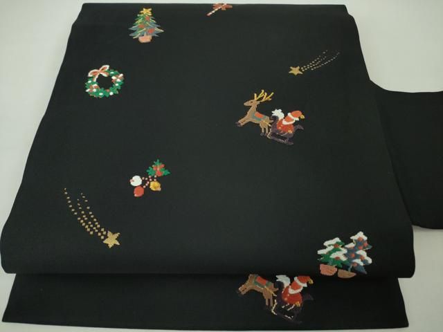 平和屋本店□極上 九寸名古屋帯 クリスマス X 