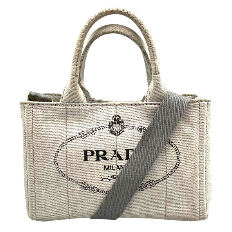 プラダ PRADA カナパSS 1BG439 グレー デニム レディース