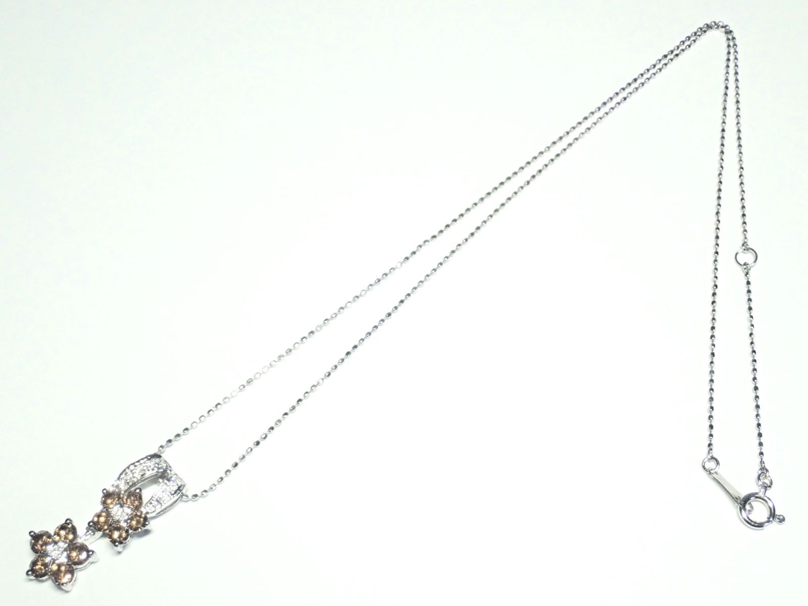 076.K18WG ダイヤモンド ネックレス Diamond Necklace 40.0cm