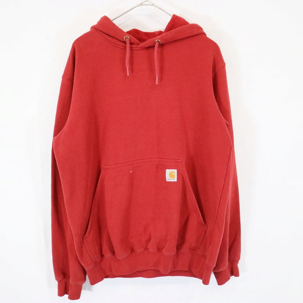 SALE/ Carhartt カーハート ワンポイントロゴ パーカー レッド (メンズ S) 中古 古着 N7574