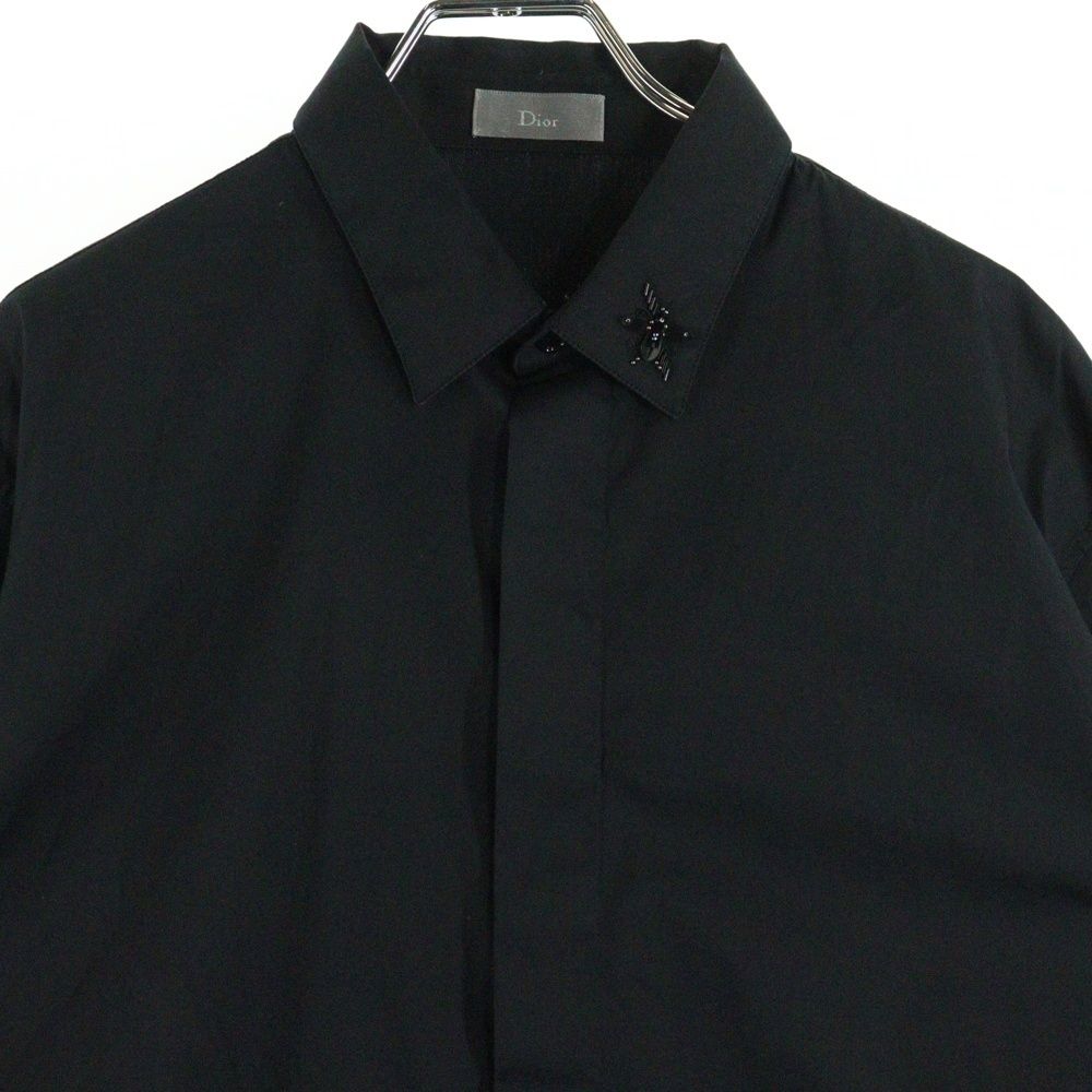 DIOR ディオール 14AW BEEビジュー装飾長袖シャツ ブラック 433C529W1535 MERCADOAVALIA_COM_BR