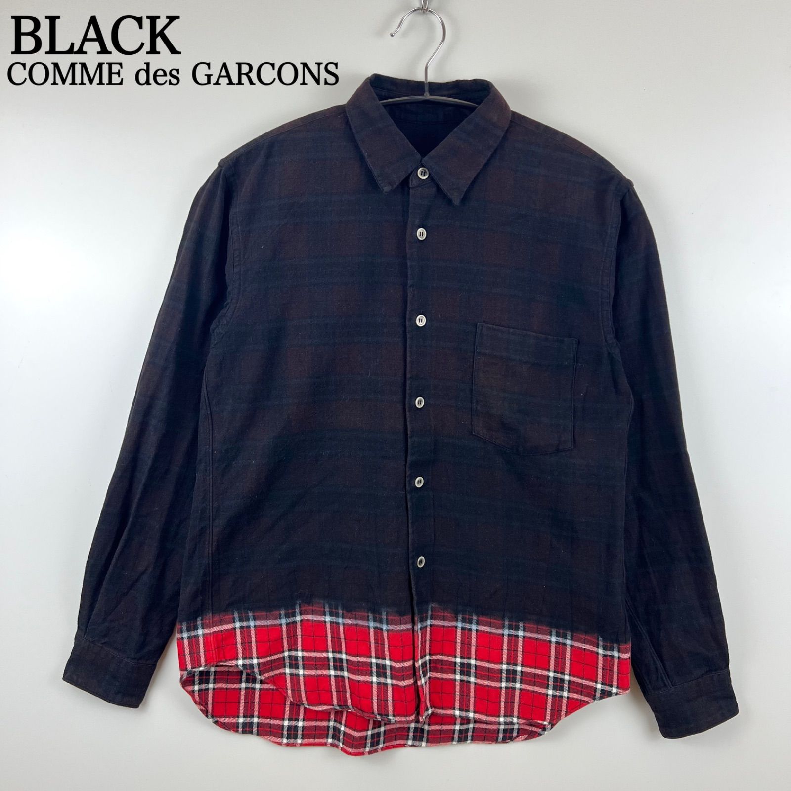 BLACK COMME des GARCONS CDG 00s AD2009 plaid dye L/S shirts S 1D