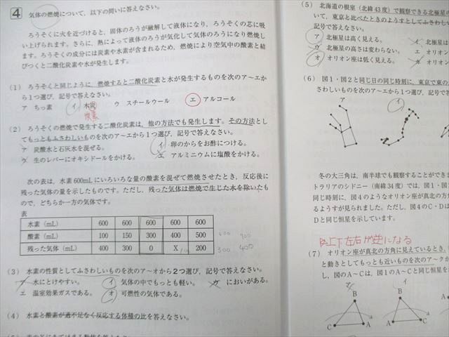 FD01-020 SAPIX サピックス 冬期/正月特訓入試必勝実戦演習Y 理科 【計