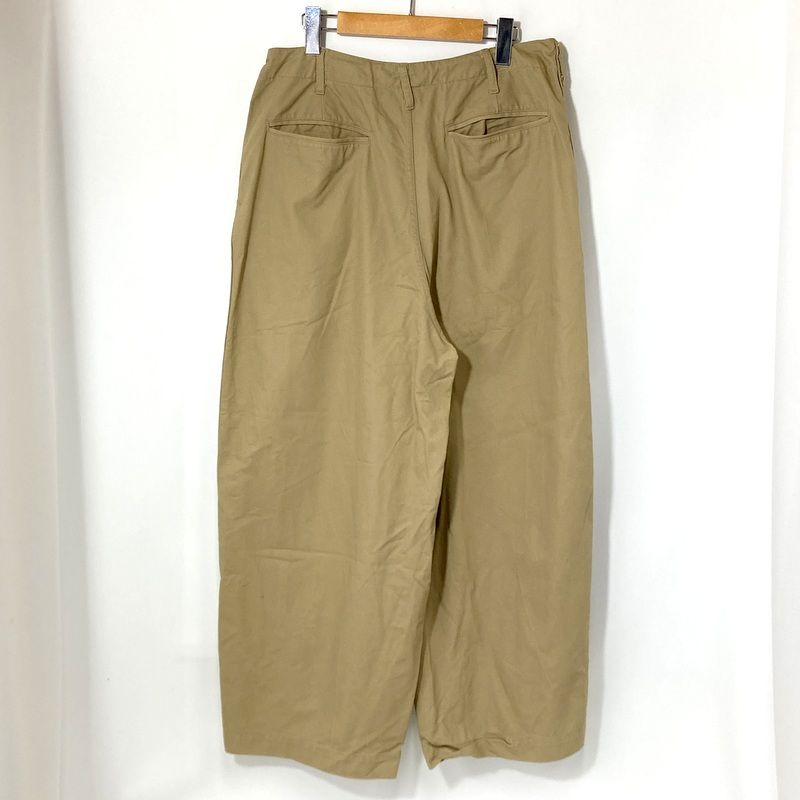 needles ニードルス ヒザデルパンツ MR234 チノトラウザーズ リラックスシルエット 無地 古着 メンズ Mサイズ ベージュ ボトムス A14838◆