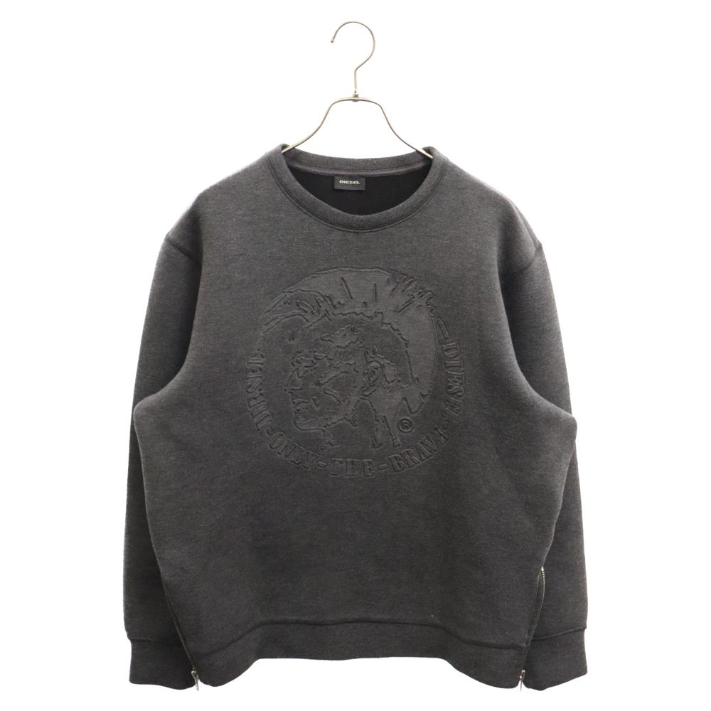 DIESEL (ディーゼル) サイドジップサークルロゴクルーネックスウェット 