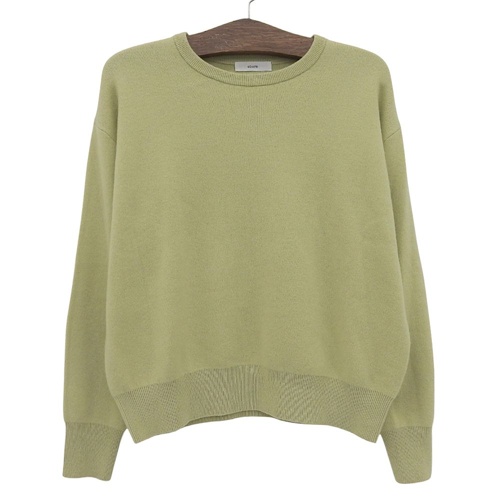 ebure エブール ソフトスムース ニット クルーネック プルオーバー トップス レディース グリーン ―
