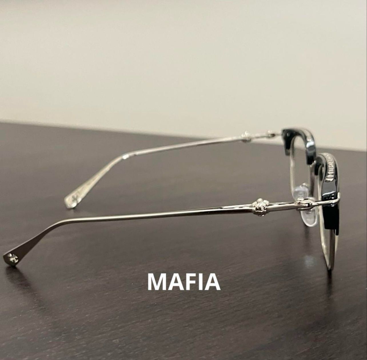Silver サーモントメガネ ハーフリム 伊達メガネ シルバー クリア