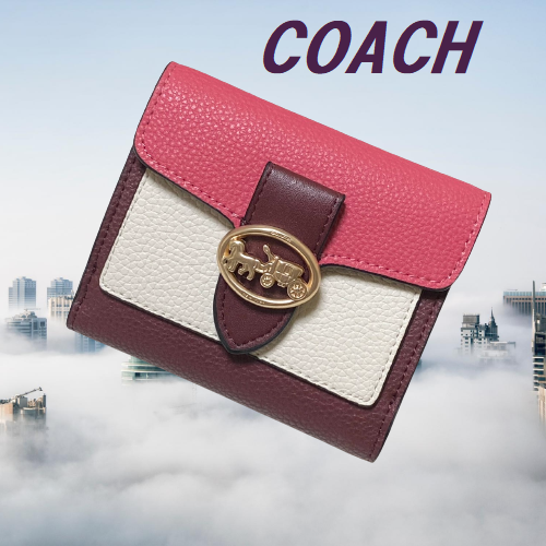 COACH 二つ折り ミニ財布 ピンク マルチ | amandacampospediatra.com.br