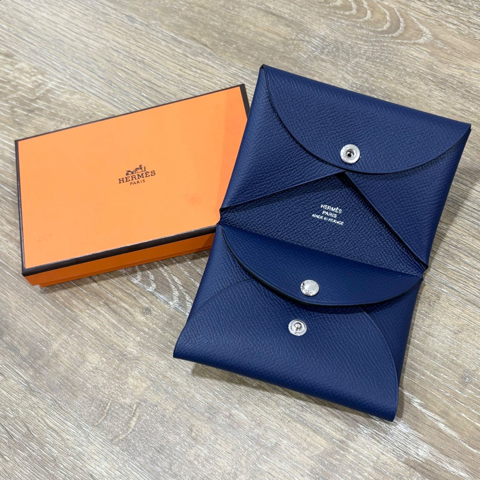 新品未使用】エルメスカルヴィデュオネイビー