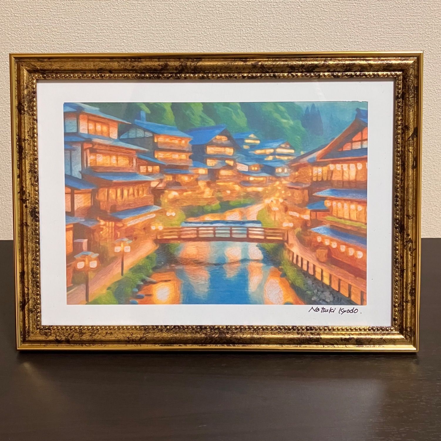 ジブリアート16 千と千尋の神隠しより「渋温泉」　額縁寸法32.7㎝×24.0㎝ ジブリアート16 千と千尋の神隠しより「渋温泉」 額装品 額縁
