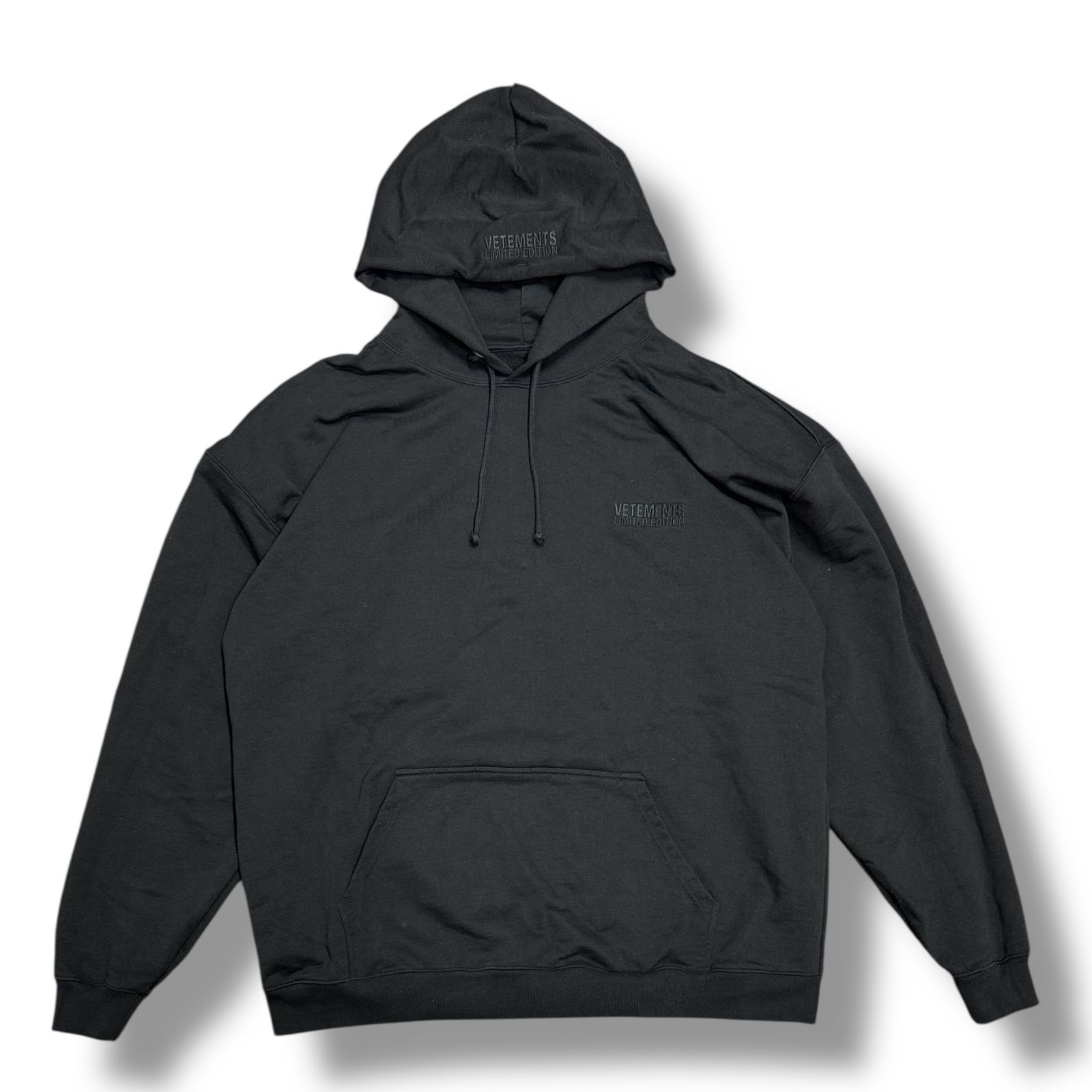 VETEMENTS ALL BLACK INSIDE OUT HOODIE インサイドアウト プル 