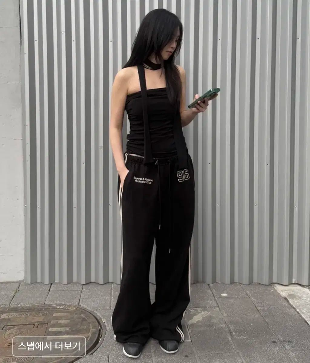 ROCKCAKE 96 トラック ライン ジョガー パンツ 黒 ワイド ズボン MUSINSA ムシンサ ably エイブリー