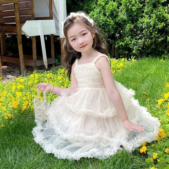 子供服 ワンピース ドレス 姫服 キッズ 女児 小学生 キッズ 可愛い  おしゃれ カジュアル キャミワンピ  発表会 結婚式 音楽会 演奏会  90cm 100 子供服 女の子 チュール ワンピース