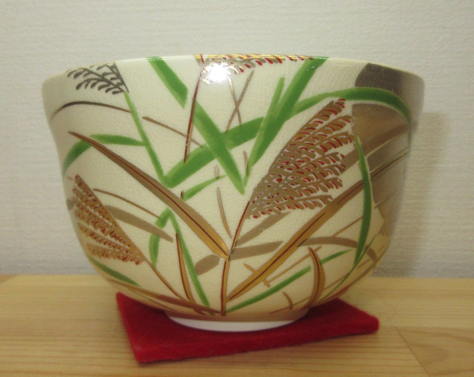 逢絢亭・新品】茶道具 茶碗 美濃焼 仁清写 武蔵野の図 宮地英香