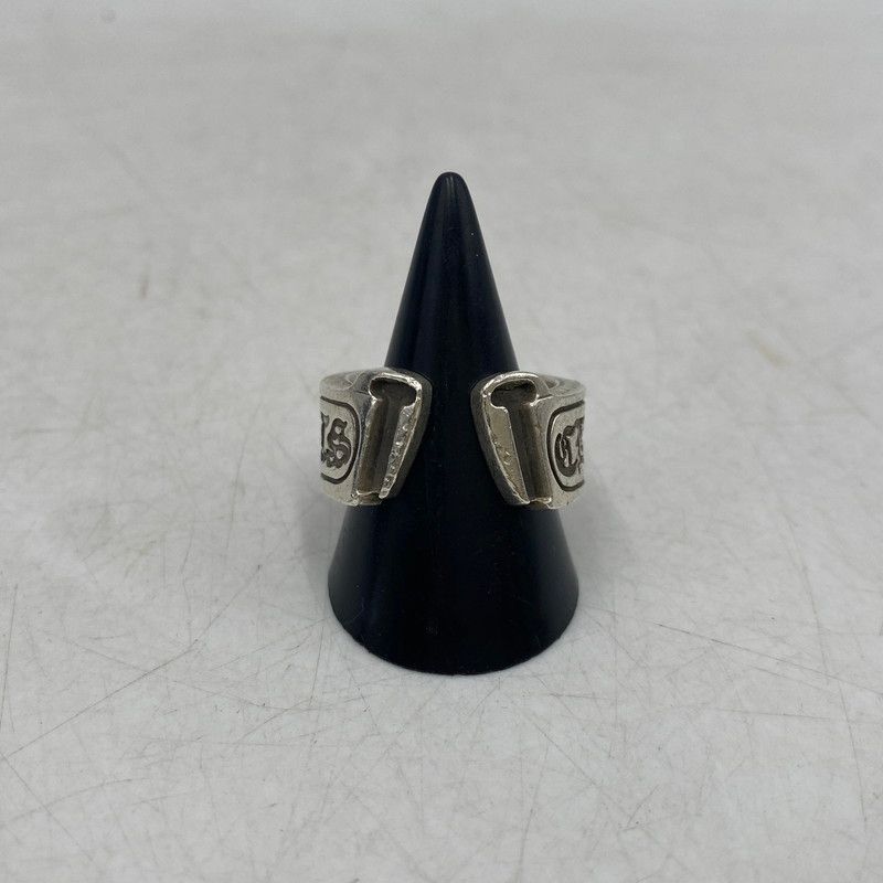 クロムハーツ　アクセサリー　スクロールラベル　プレート 中古品】CHROME HEARTS クロムハーツ 925 SCROLL LABEL RING