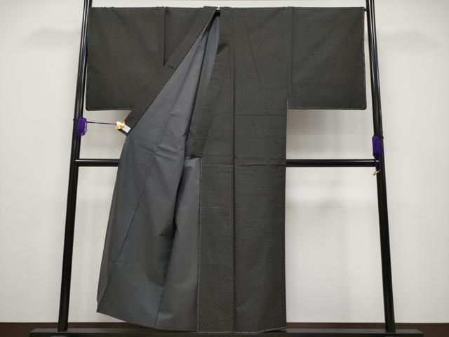 平和屋本店□極上 男性 本場大島紬 泥染め 吉祥文 徳田幸夫作 証紙付き