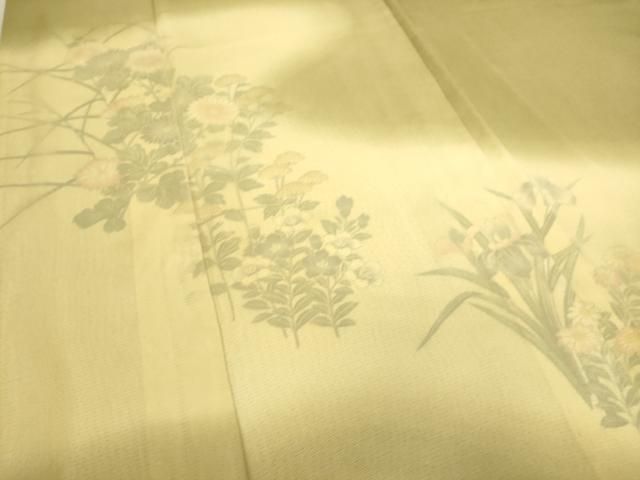 平和屋着物▽訪問着 無双 紗袷 紗×絽 吉祥花文 暈し染め 正絹 逸品