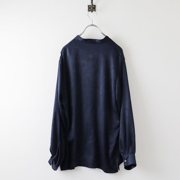 Deuxieme Classe / ドゥーズィエムクラス | 2022AW | SATIN HENRY / サテン ブラウス | F | ネイビー | レディース Deuxieme Classe（ドゥーズィエムクラス） ブラウス シャツ Minimal