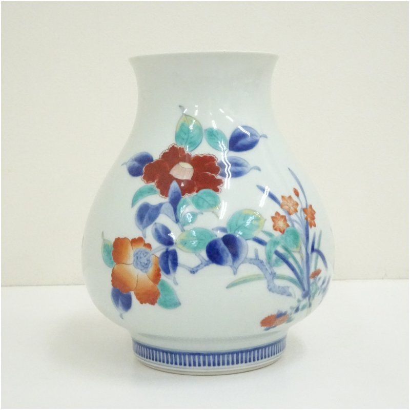 有田焼 今泉今右衛門造 錦花絵花瓶 花器 おしゃれ かわいい アンティーク フラワーベース 華道 華道具 茶道具 茶道 生花 花入れ