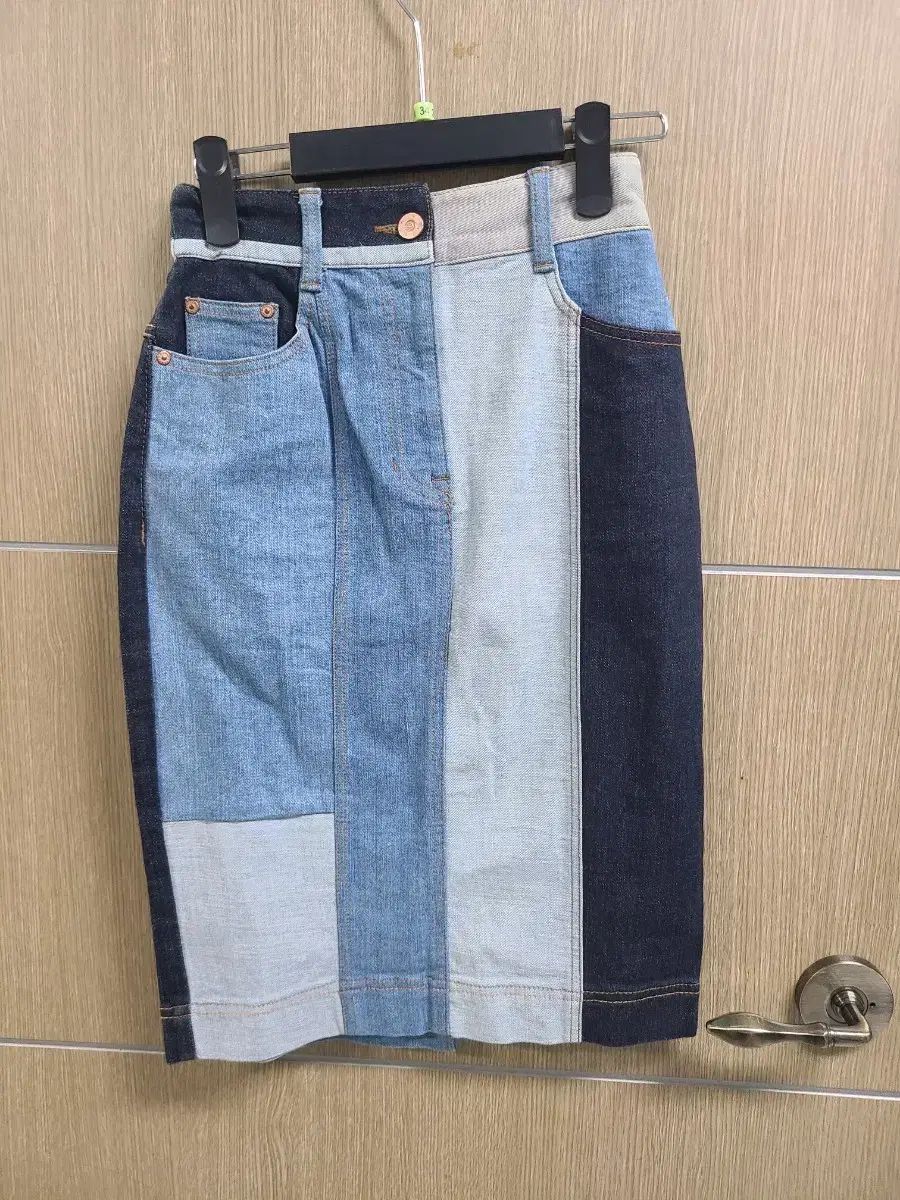 LUCKY CHOUETTE ラッキーシュエトゥ パッチワーク デニム H ライン スカート 36