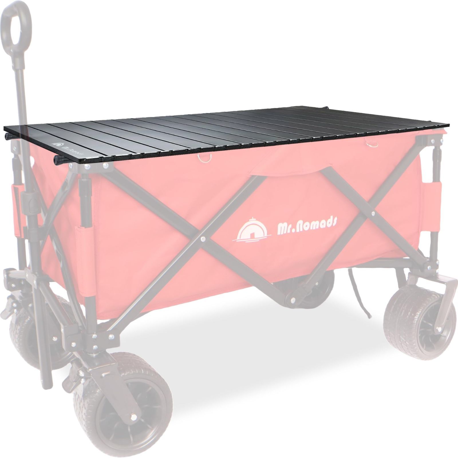 MR. NOMADS KW001＆KW002対応 キャリーワゴンテーブル 大容量150L 大型タイヤ 耐荷重150kg 自立収納 コンパクト 軽量 キャンプ RugbyJapanType KW001＆KW002対応 WT001 Black