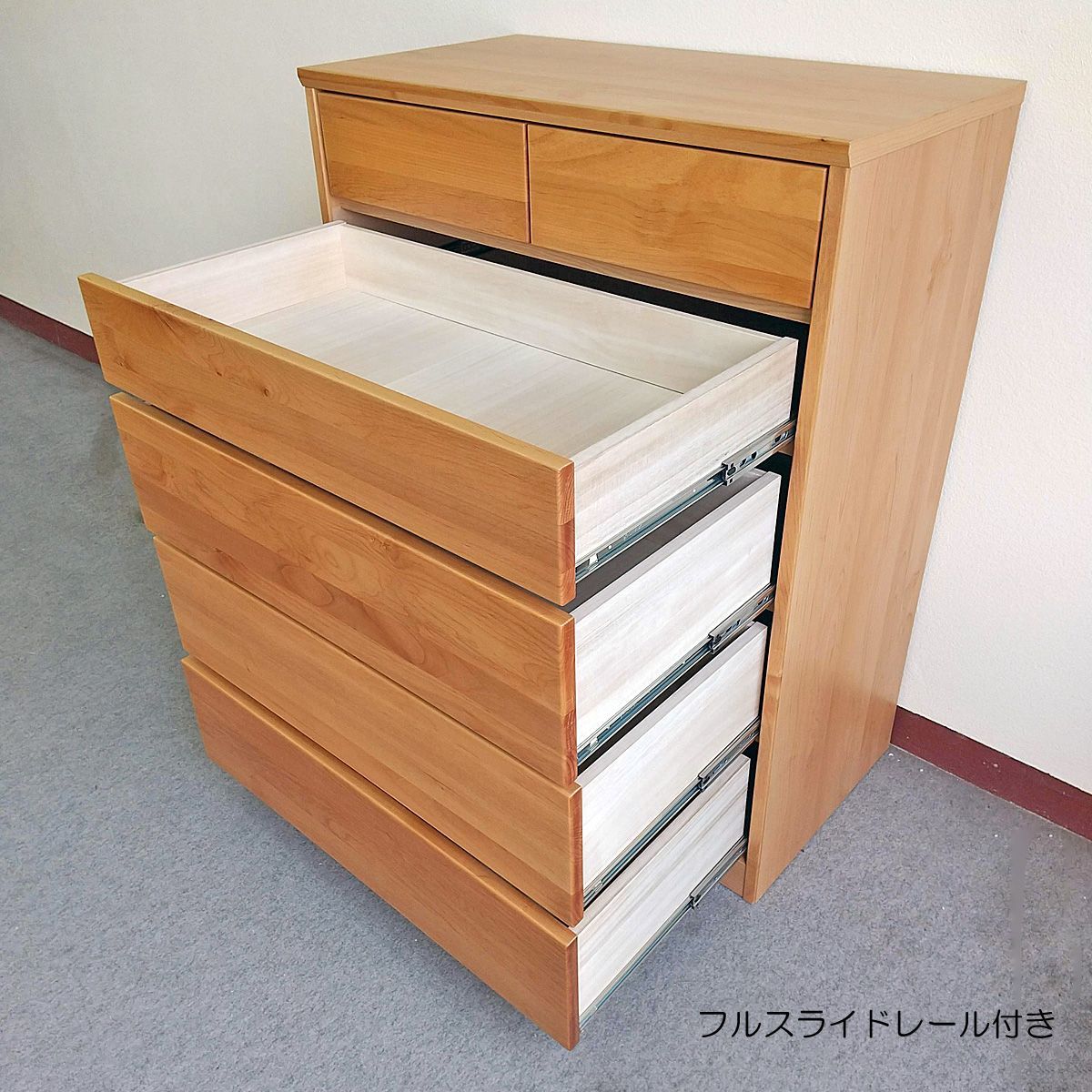 チェスト 5段 幅85cm ハイチェスト 天然木アルダー材 ナチュラル 日本製 チェスト 5段 幅85cm ハイチェスト 天然木アルダー材 ナチュラル 日本製